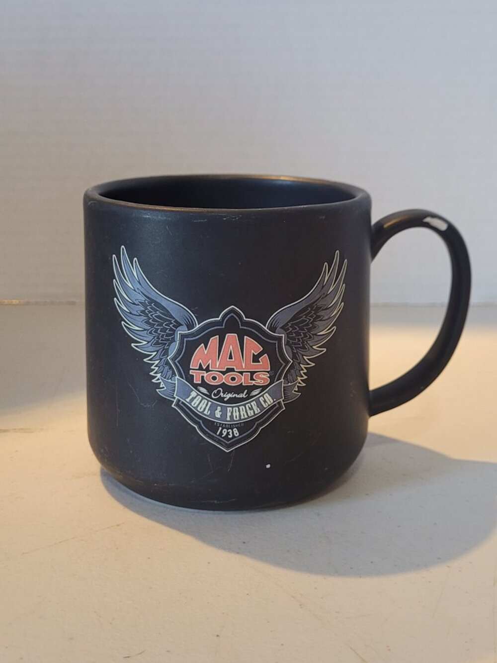 Mug Cup "MAC TOOLS Original Tool & Forge Co. 1938" Black 18 oz Sturdy